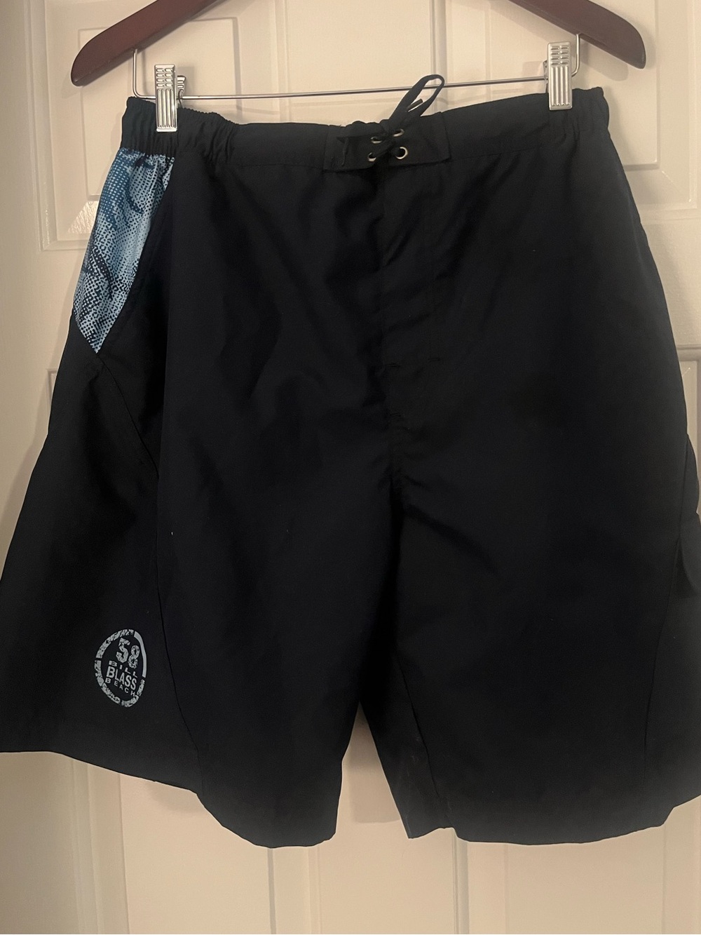 NWT Bill Blass Navy Blue Swim Board Shorts with Blue Accent Panel Size M